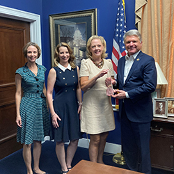 Rep McCaul with Sara Amundson, Tracie Letterman and Jocelyn Ziemian - 2021 Humane Awards